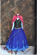 Free shipping new Adult Clothing women Party Dress New Edition Deluxe Princess Elsa Anna Cosplay Dress with hat and gloves
