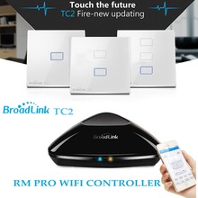 Broadlink RM PRO + TC2 Touch Light Wall Switch 1/2/3Gang UK STD,Smart Home Automation,Universal Remote Controller WIFI+IR+RF