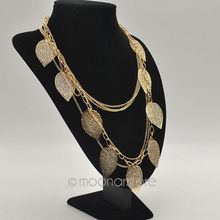 Fashion Jewelry Vintage Bohemian Necklace Leaves Multi Layer Necklace Gold Bohemia Charm Long Necklace Chain Y10