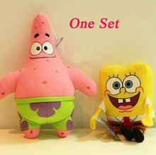 23CM 2pcs/lot Cartoon Animal Doll Toy Stuffed and Plush Toys SpongeBob and Patrick Star Free Shipping NT046