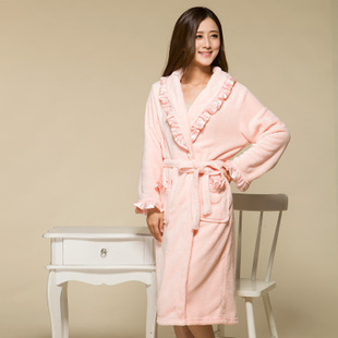 Ladies fleece robes long