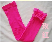 Top New girls velvet short baby girl candy color lace leggings 12 colors for 2 9