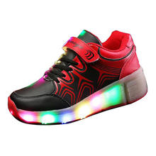 New 2016 Child Heelys Jazzy Junior Girls Boys LED Light Heelys Roller Skate Shoes For Children Kids Sneakers With Wheels
