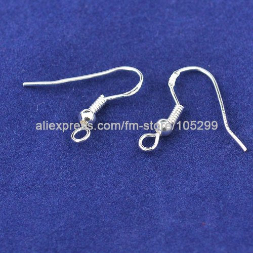 Free shipping Wholesale 1000PCS ball hook earrings 19mm 925 sterling