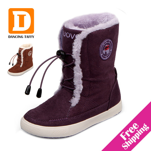 New 2015 Winter Fashion Flock Leather High Childre...