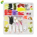 100 Pcs box Fishing Accessories Tackle Soft Worm Lures Metal Spinner Spoon Lure Night Fishing Lures