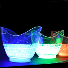1 piece single color rechargeable huge luminous 8L LED ICE Bucket champagne beer ice bucket