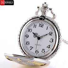 New Fashion Soviet BOLSHEVIK Quartz Pocket Watch Man Classic Vintage Antique Silveer Necklace Steampunk Pendant Gift