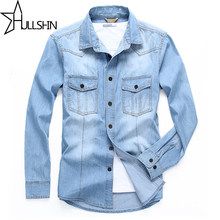 Linen Dress Shirts Brand 2016 Autumn font b Men b font Slim Fit Long Sleeve Denim