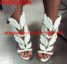 Quality Gold Sliver Metallic Winged Gladiator Women Sandals Sexy High Heels Sandals Summer Woman Sandalias Ladies Shoes Pumps