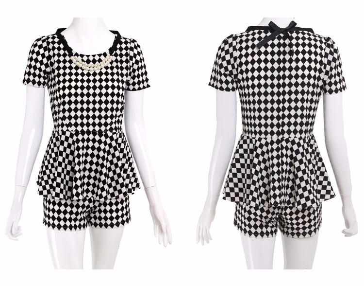 New Arrival 2015 Mother and Daughter Dresses Classic Plaid White and Black Casual Summer Dress (9)