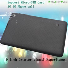 Support Micro SIM card 2G 3G Phone Call 9 Inch Quad Core 2GB RAM and 16GB