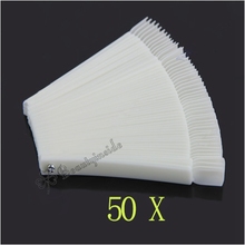 2016 Promotion Special Offer Manicure Nails 50x Fan-shaped Natural False Nail Art Tips Sticks Polish Display Free Shipping