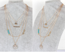 new design boho necklace classic accessories gold plated chain necklace multi layer statement long necklace women