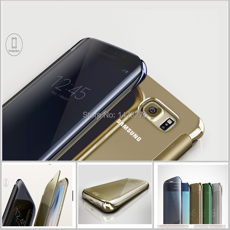 Original Luxury Mirror Smart Flip leather case cover For Samsung Galaxy S6 Edge S6 G9200 Phone