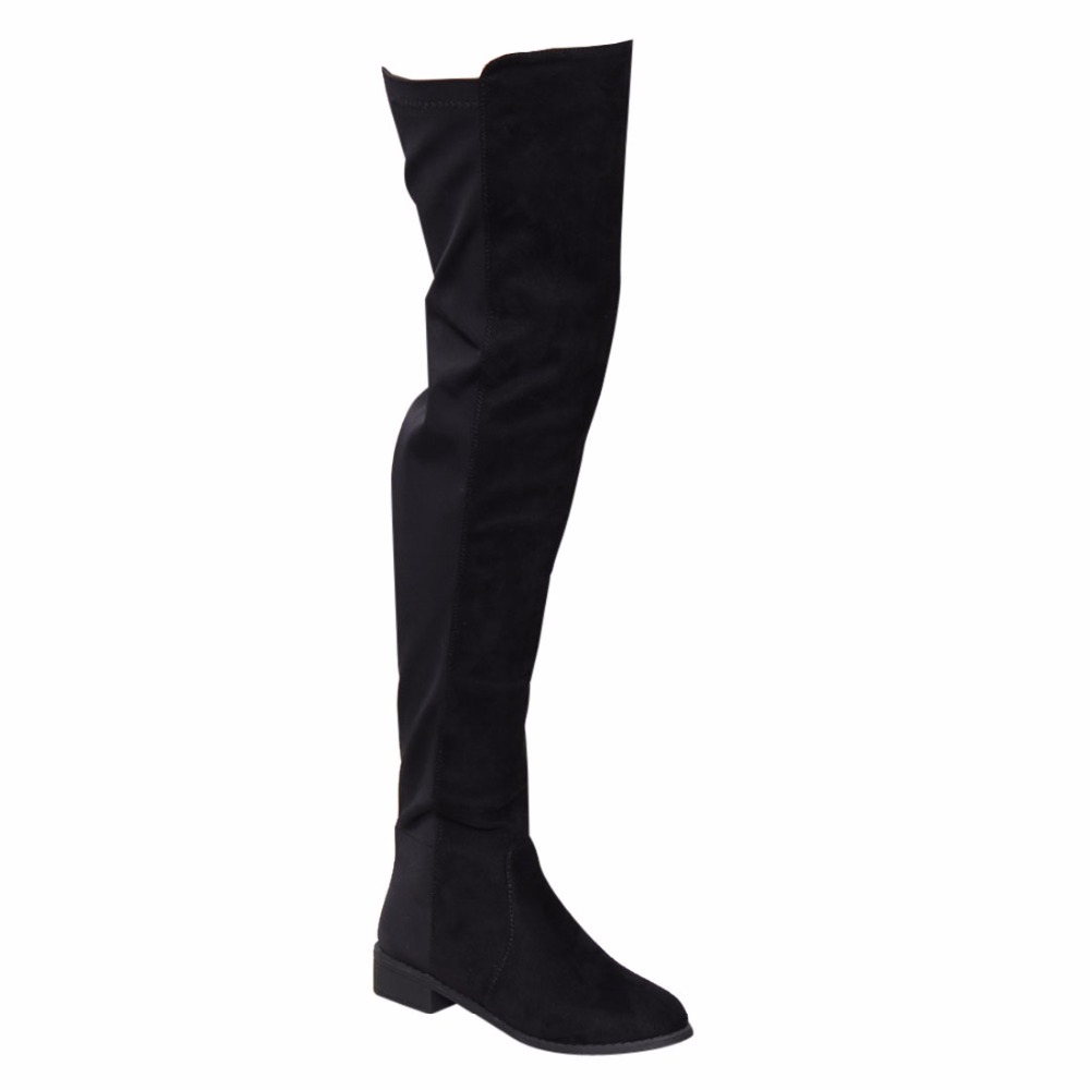 low block heel thigh high boots