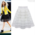 plus size vintage skirts womens 2016 summer style korean vestido tutu skirt women organza white black