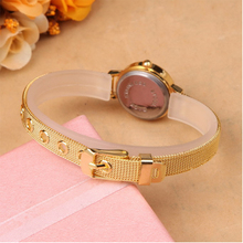 2015 New Ladies Fashion Watches Women Watch Girls Royal Gold Dial Bracelet Quartz Stainless Steel Wrist