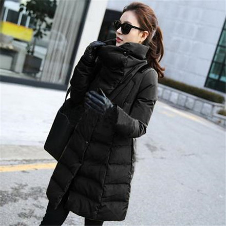 Winter Jacket Women Coat 2015 Thick New Cotton-padded Stand Collar Parka Long PU Spliced Manteau Femme Plus Size Woman Outwear (11)