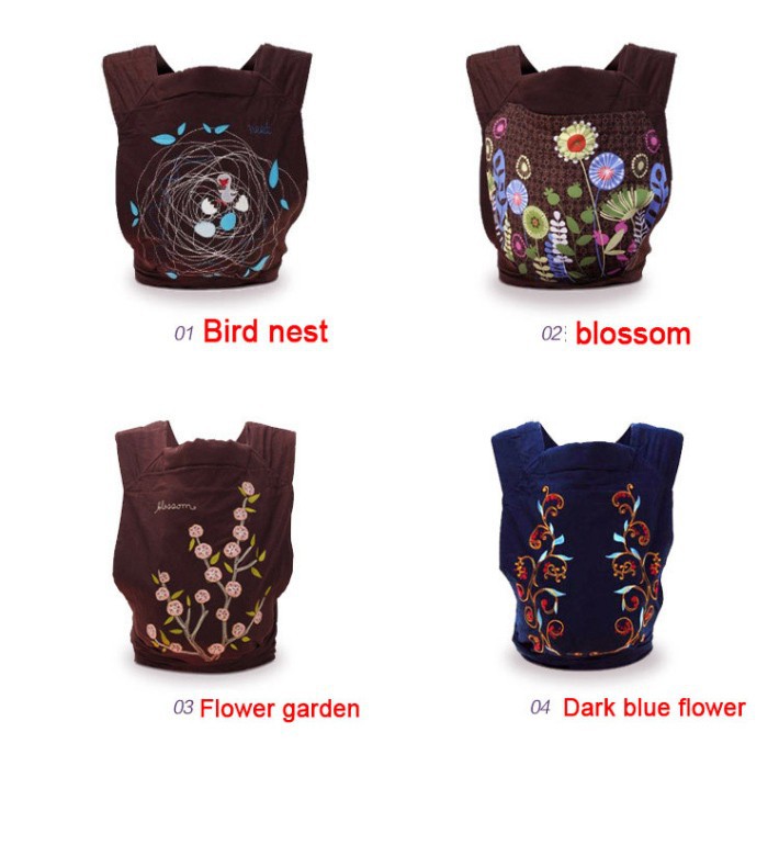 3 in 1 MEI TAI Baby Carrier Ergonomic Flower Embroidery Pattern Design Newborn Sling Wrap Front Back For Children BB00084