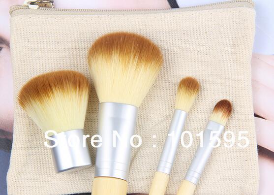 Hot sale Fashion 4 pcs BAMBOO Portable Makeup Brushes Make Up Make up Brush Cosmetics Set