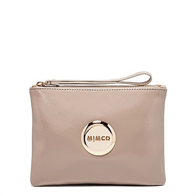 MIMCO Lovely Medium Pouch patent vanilla color gol...