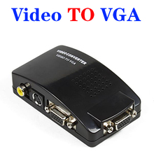 Composite Video AV S-Video RCA to PC Laptop VGA TV Converter adapter box New Free Shipping
