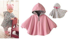 100 New 2016 Fleece Combi Baby Coat Babe Cloak Two sided Outwear Floral Baby Poncho Cape