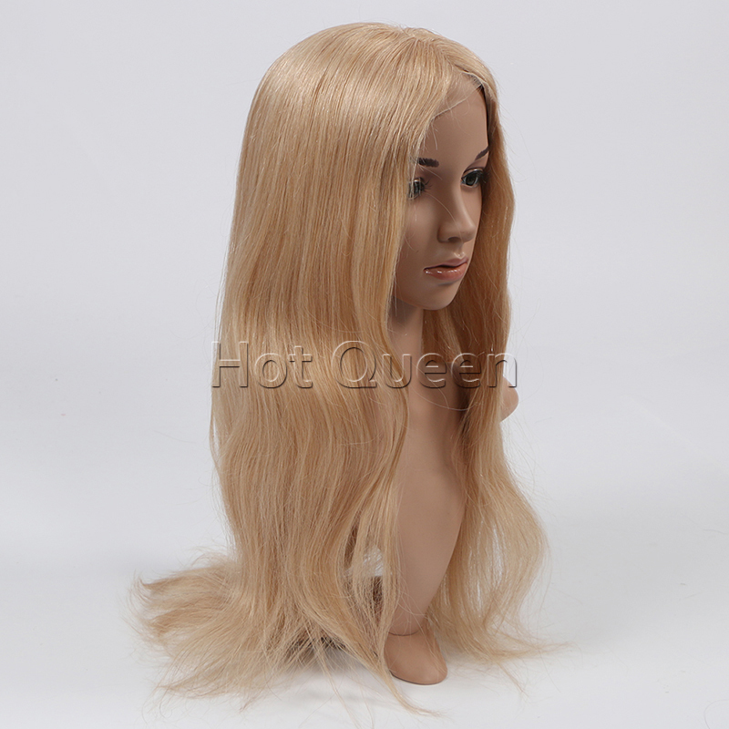 Eruopean Human Remy Hair Blonde #27 Dark Brown Lace Front Wig Swiss Lace Human Virgin Hair Gluless Full Lace Wig Silky Straight