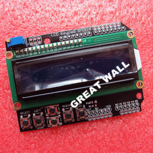 Free Shipping LCD Keypad Shield LCD1602 1602 Module Display For Arduino ATMEGA328 ATMEGA2560 raspberry pi UNO blue screen