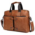 Top Grade Mens Briefcase Handmade Weave Pattern Leather Business 14" L