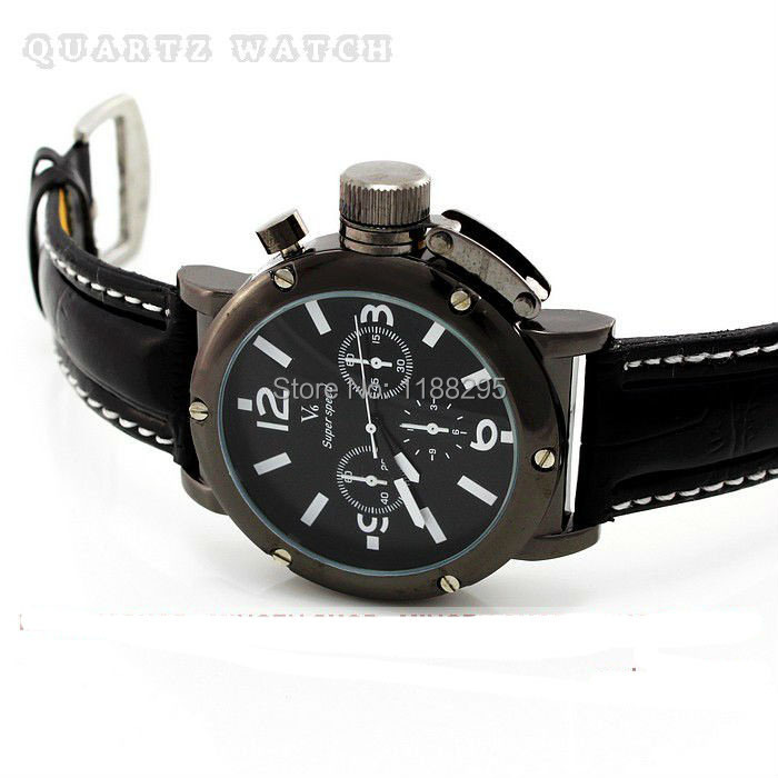 Wholesale Men Wrist Watches V6 fashion leather strap quartz watch sports watches men Outdoor sports waterproof