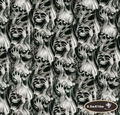 NO HF8068 50cm width 20m scary silver skull hydrographic film water transfer printing Hydrographic Film for