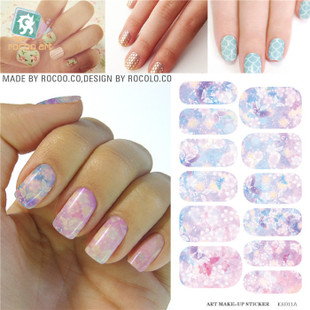 K5711B Water Transfer Foil Nails Sticker Pink Flower Design Nails Stickers Manicure Styling Tools Water Film
