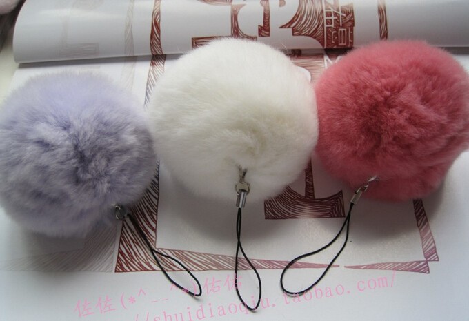 Free shipping 5pcs good quality 100% real Rabbit Fur Ball D8 for Skullies Beanies hat capbag keyclothes fur pompoms (2)