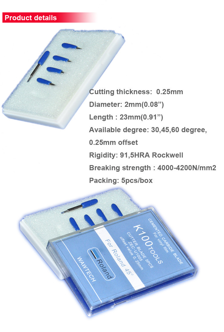 5 pcs 45° Blade for Roland Vinyl Film Cutter ZEU-U1005 NEW