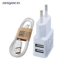Dual 2 Ports EU Plug USB Charger Adapter For Samsung/Xiaomi Mi5/Meizu Or V8 Micro USB Cable, 5.2V 2A Charging Wall Power Travel