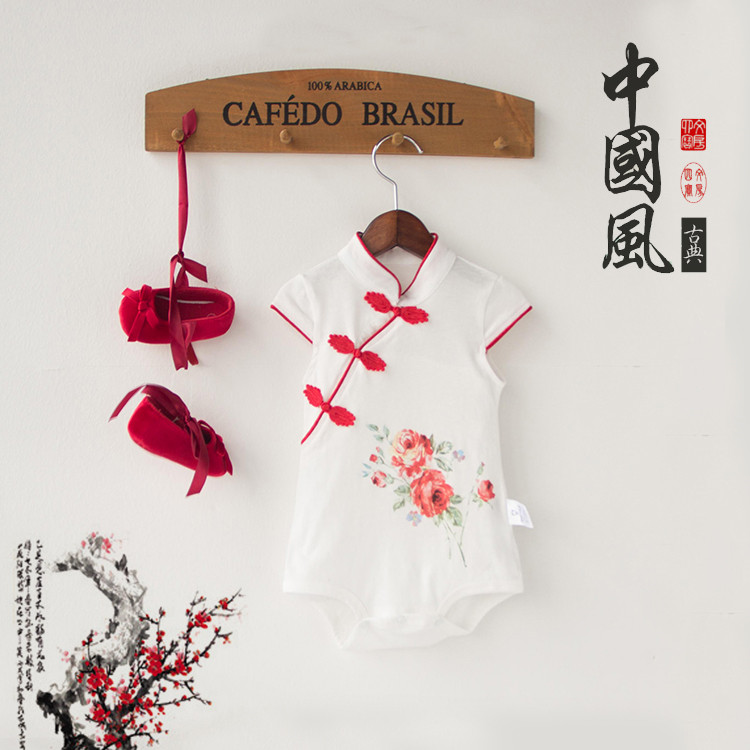 cheongsam baby font b girl b font clothes 100 Cotton Sleeveless font b Clothing b font