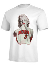 Marilyn Monroe Wearing Dwyane Wade #3 Basketball Jersey T shirt Men Summer Style Cotton Sports T-Shirt Custom Tee Euro Size