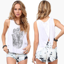 2016 Lucky Hands Summer Crop Tops Fashion Tank Crop Tops Women Laminated Back Designs Sleeveless Tshirts Plus Size Camisole