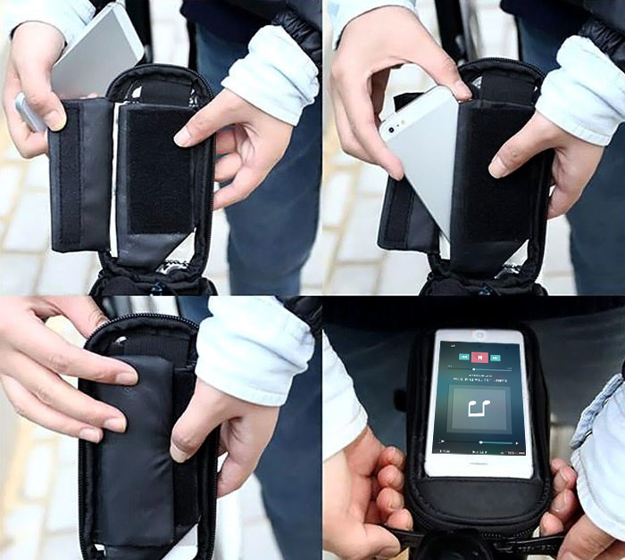 Roswheel Bike Touch Screen 4.8 inch Saddle Bag Holder Phone Pocket Riding Cycling Supplies