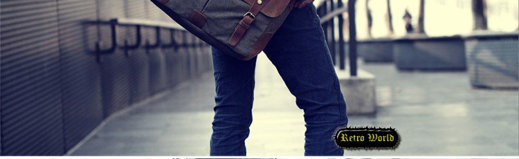 Men's Retro Vintage Shoulder Messenger Distressed Genuine Crazy