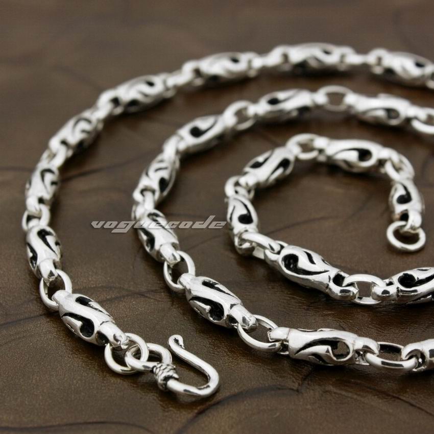 Solid 925 Sterling Silver Claw Mens Biker Rocker Necklace 8K011_#22''
