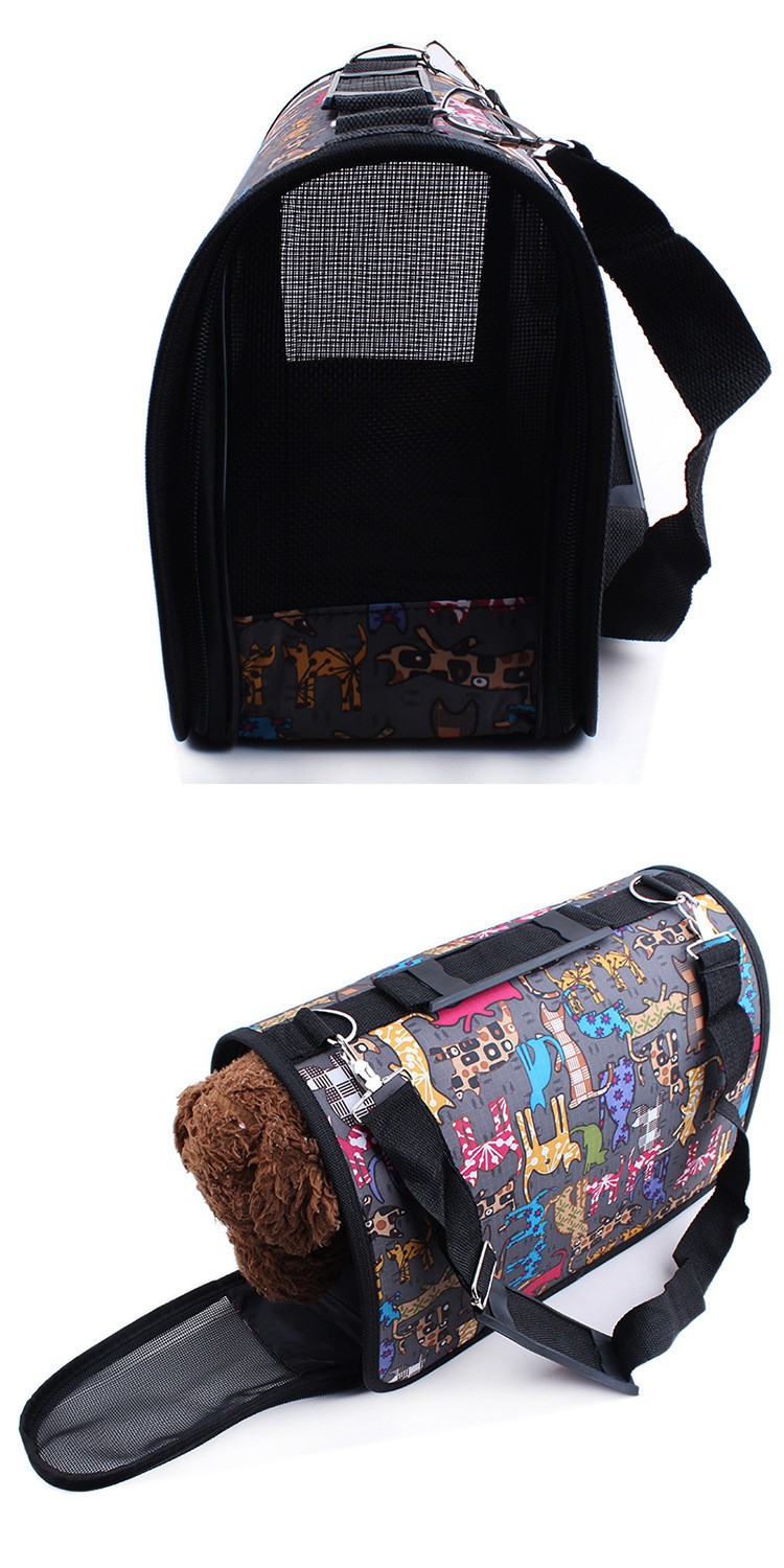 Hot sale cartoon cat printing colorful Carrier Dog Cat Travel Bag Foldable cats Carriers Seat For Small Dogs Accessory Bag PA26 (4)