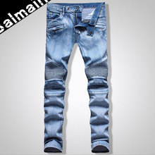 Spring Summer Style Fashion Men Jeans High Quality Famous Brand BLM Denim Biker Jeans 100% Cotton Printed Jeans Casual Pants