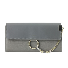 Cowhide Leather Chain Envelope Purse Clutch for Women 2016 High Quality Designer Carteira Feminina Long Female Wallet Faye Bag