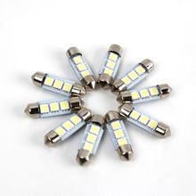 FREE SHIPPING 10x Super Bright 36mm 3 SMD 5050 White parking Canbus Error-Free Car LED Dome Light Lamp Bulb car styling