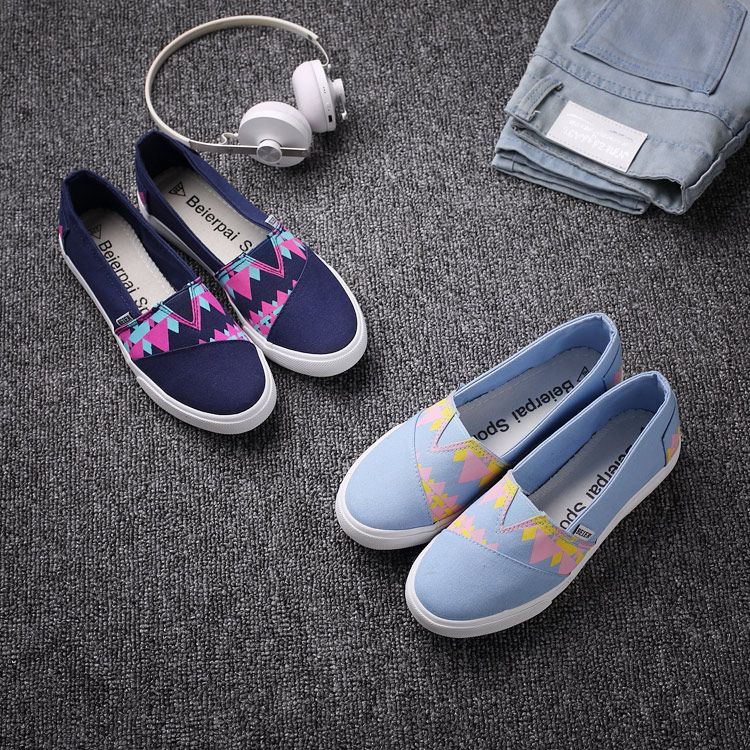 Female JK style summer preppy chic canvas shoes sneakers pedal shoes lazy casual Harajuku lolita punk