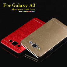 Luxury Metal Brushed Aluminum+Plastic Case For Samsung Galaxy A3 A3000 Phone Case Cover
