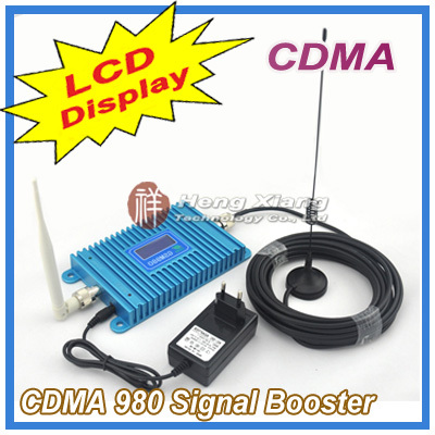 LCD Display !!! CDMA 850Mhz Mobile Phone CDMA980 Signal Booster , Cell Phone CDMA Signal Repeater Amplifier With Cable + Antenna